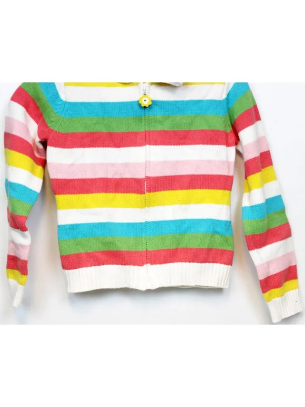 2009 Gymboree Happy Rainbow Sweater sz M 7/8 Zip up Cardigan Stripes Hoodie